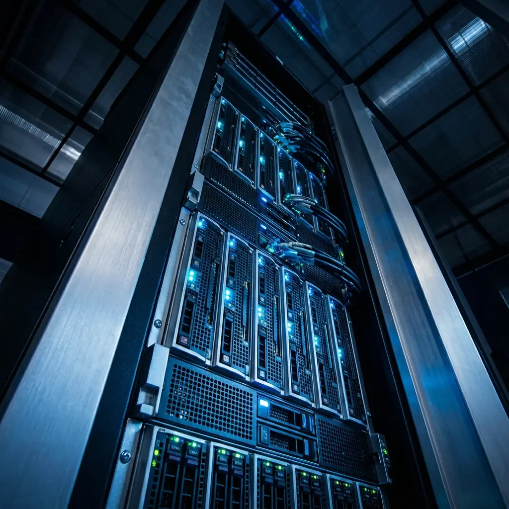 low angle shot looking up at a tall enterprise gra